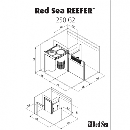 Aquarium RED SEA Reefer 250 G2 + meuble Blanc et éclairage LED