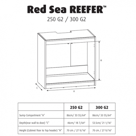 Aquarium RED SEA Reefer 250 G2 + meuble noir et éclairage LED