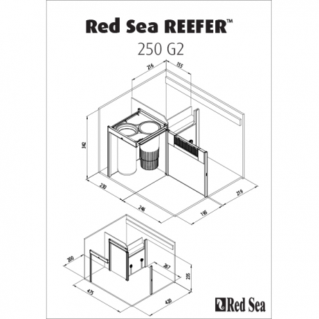 Aquarium RED SEA Reefer 250 G2 + meuble noir et éclairage LED