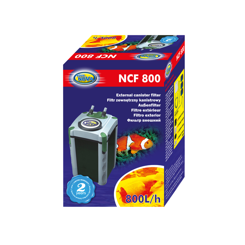 Filtre externe AQUA NOVA NCF-800 pour aquarium jusqu'à 200L