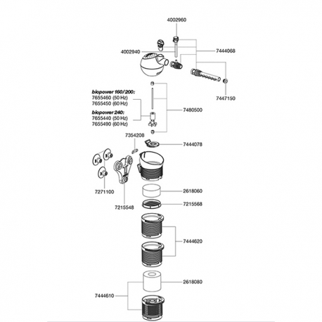 EHEIM 7444610 - Préfiltre avec cartouche pour Filtre Biopower 160/200/260