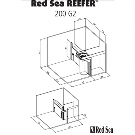 Aquarium RED SEA Reefer 200 G2 + meuble Noir