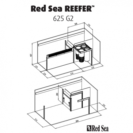 Aquarium RED SEA Reefer 625 G2 + meuble Noir