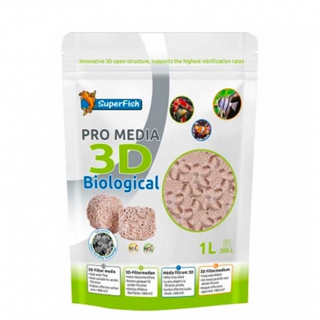 SUPERFISH Pro Media 3D - Support bactérien - 1000 ml Aqua Store