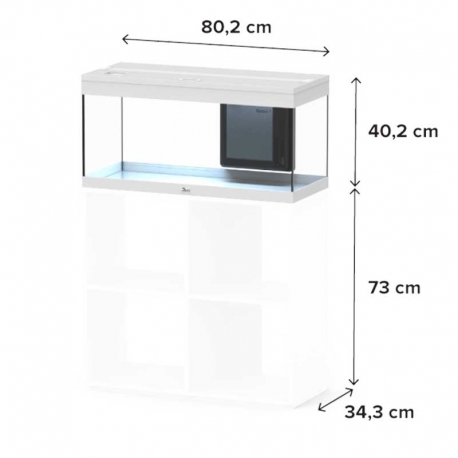 Aquarium AQUATLANTIS Prestige 80 noir tout équipé - 111 Litres