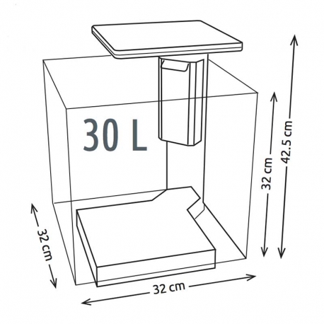 Aquarium Superfish Qubiq 30 PRO noir tout équipé - 30 Litres