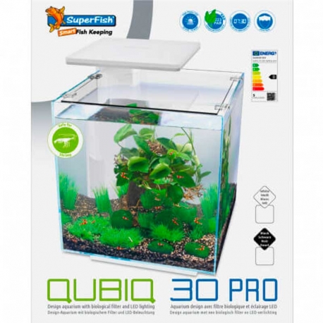 Aquarium Superfish Qubiq 30 PRO blanc tout équipé - 30 Litres