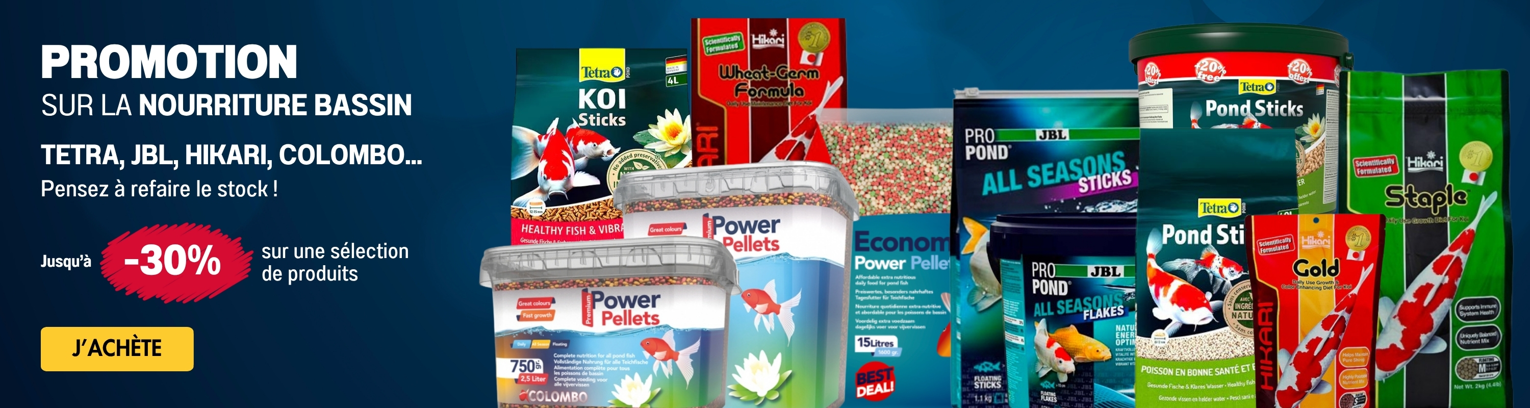 Bannière Aqua Store Promotion Nourriture Bassin Web