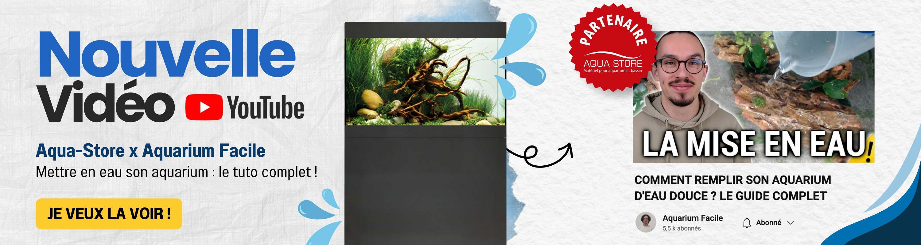 Vidéo en partenariat avec Aquarium Facile et Aqua Store sur comment remplir son aquarium.